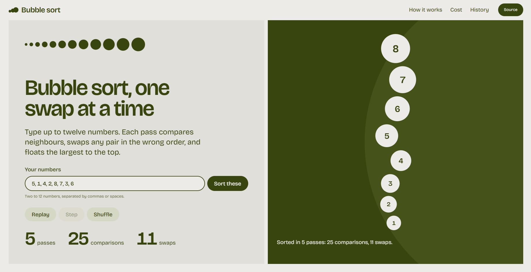 Capa do projeto Graphic Bubble Sort