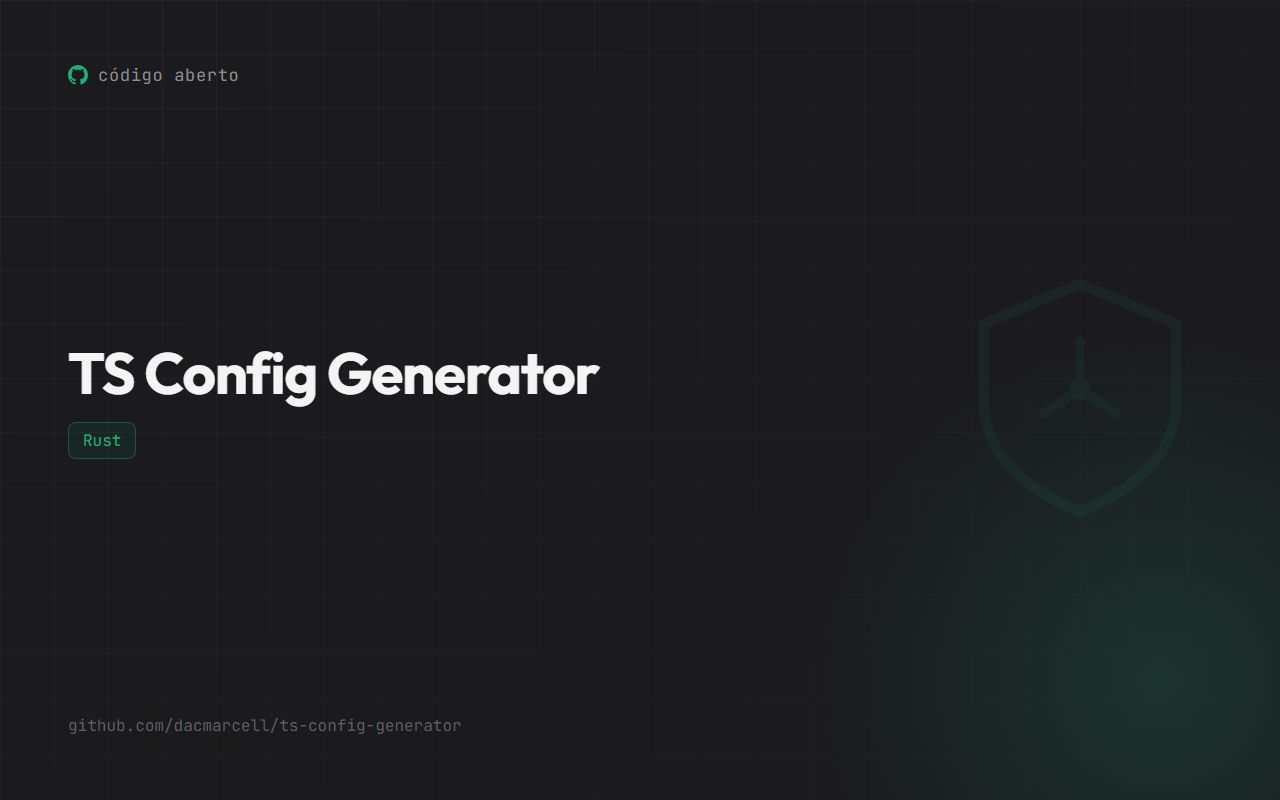 Capa do projeto TS Config Generator